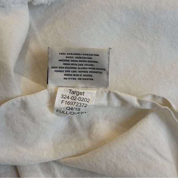 Hearth & Hand White Raw Edge Trim Cotton Pillow Sham Standard Size - Picture 4 of 6